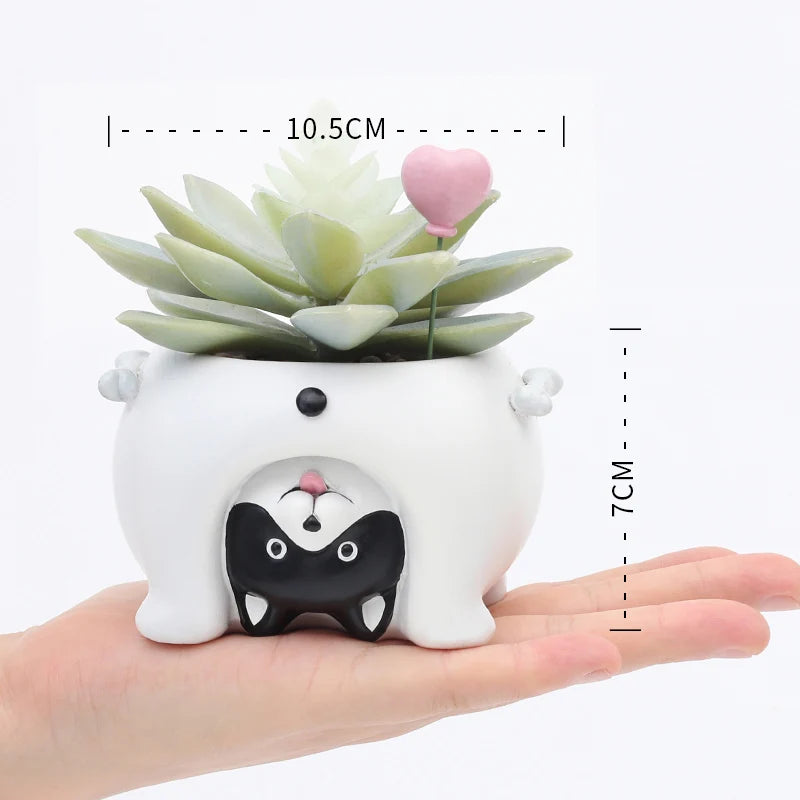 Upside Down Cute Animal Flower Pots - Resin Planters