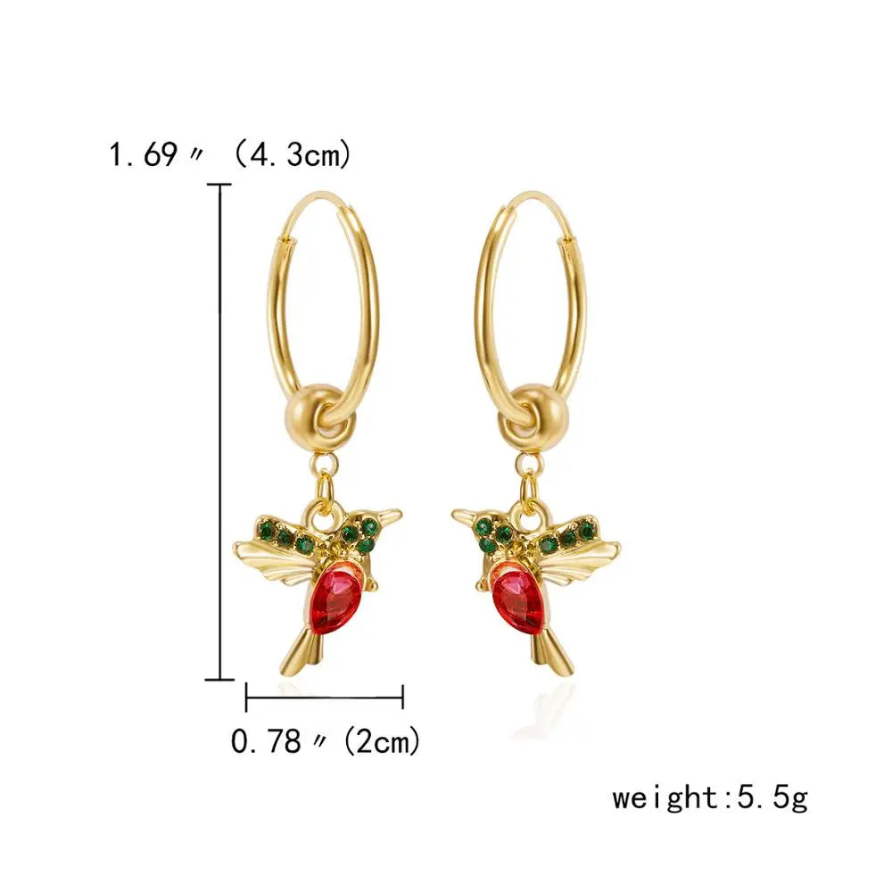 Crystal Hummingbird Pendant with Long Tassel