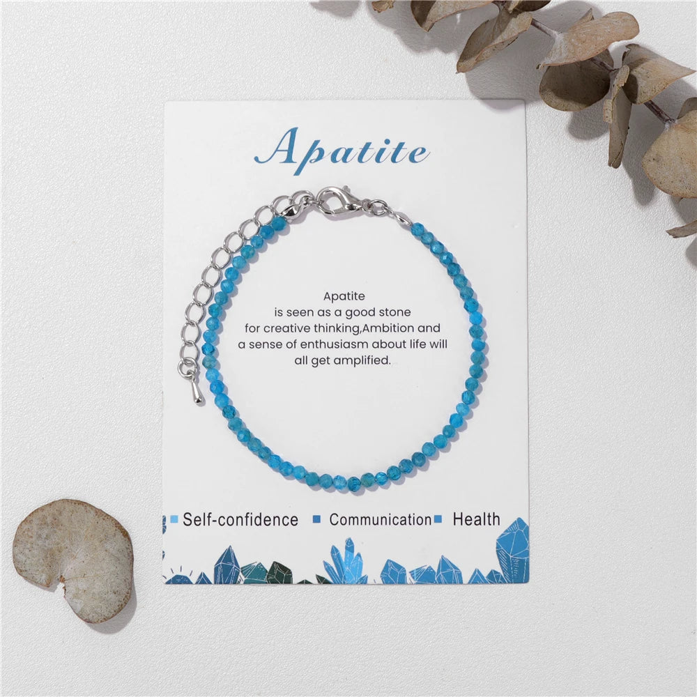 3mm Natural Faceted Multi Gemstone Bracelet