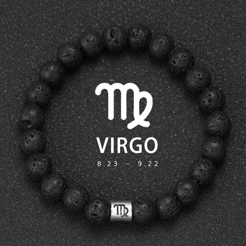 12 Zodiac Signs Natural Stone Bracelets