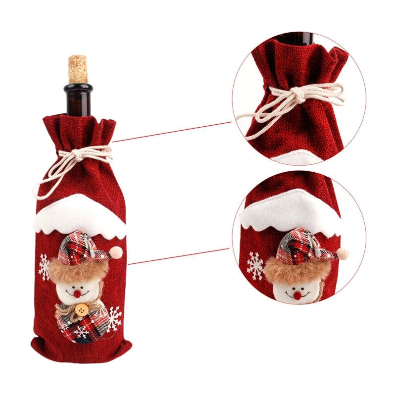 Christmas Wine Bottle Cover – Festive Holiday Wine Bottle Decorations