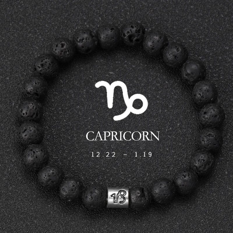 12 Zodiac Signs Natural Stone Bracelets