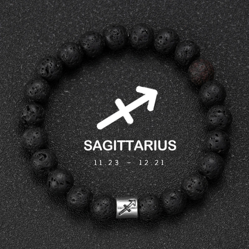 12 Zodiac Signs Natural Stone Bracelets