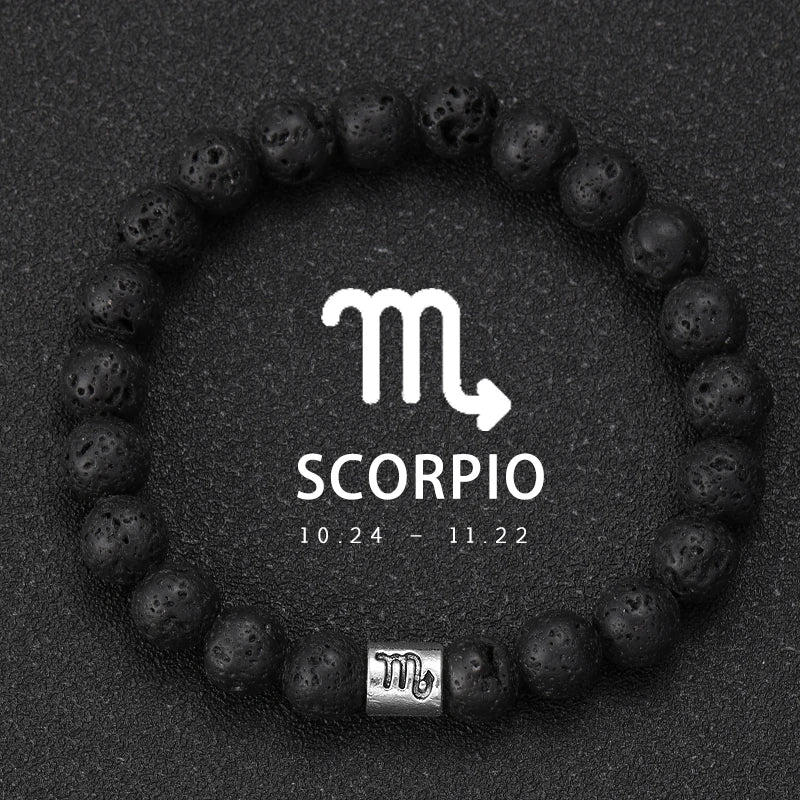 12 Zodiac Signs Natural Stone Bracelets