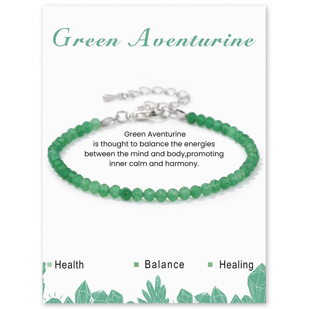 3mm Natural Faceted Multi Gemstone Bracelet