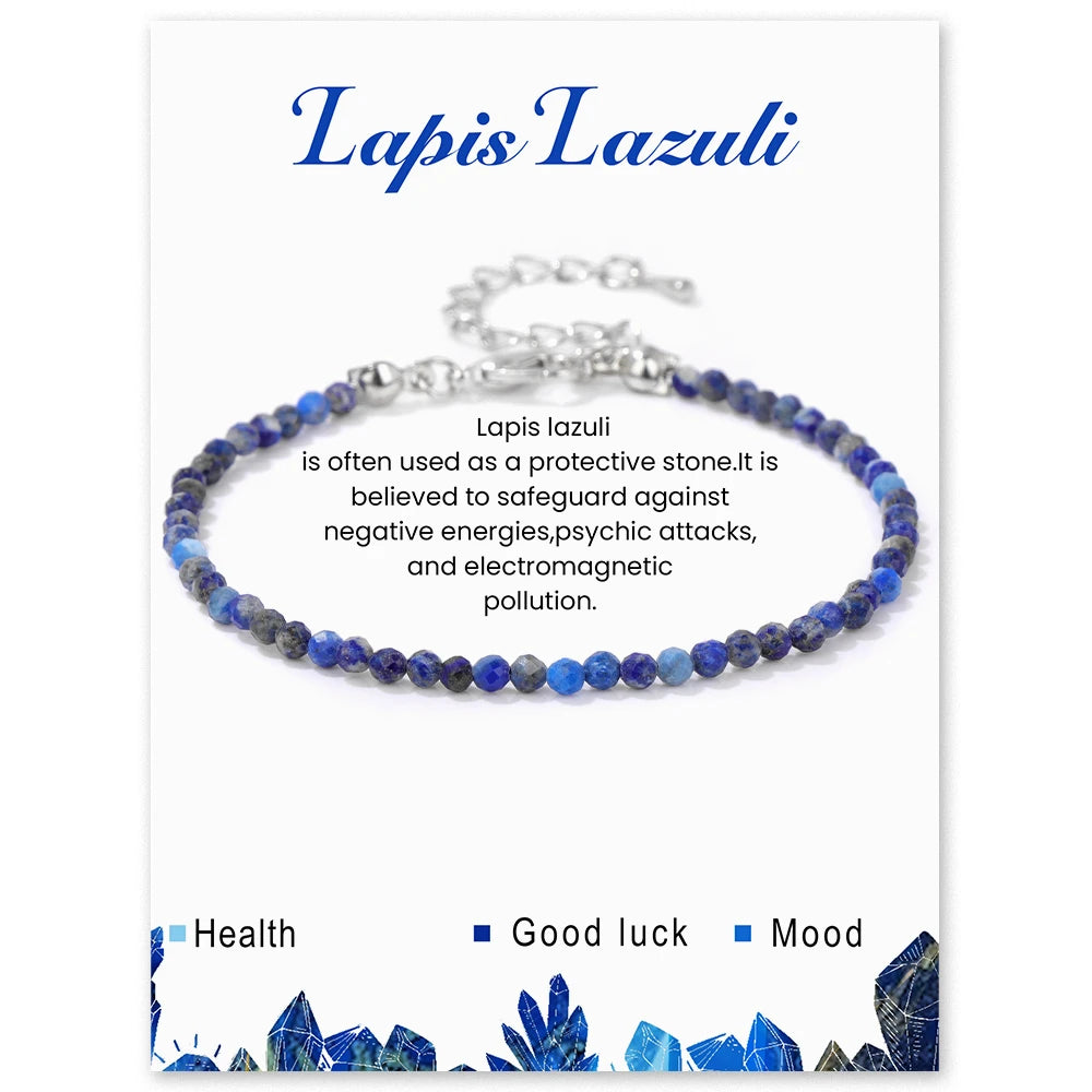 3mm Natural Faceted Multi Gemstone Bracelet