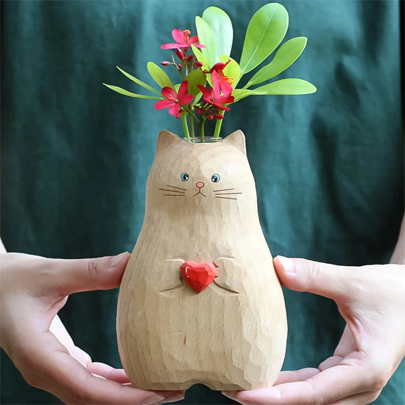 Cat Lover Gift Idea: Resin & Glass Cat Vase