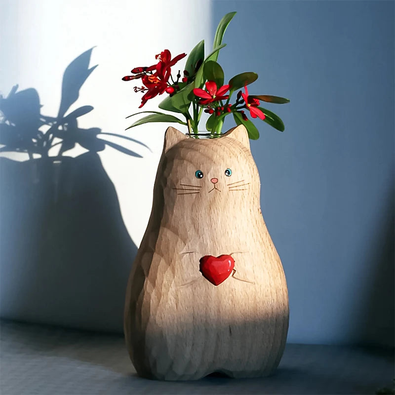 Cat Lover Gift Idea: Resin & Glass Cat Vase