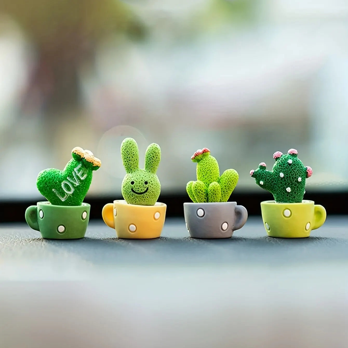 Mini Resin Succulent Cactus Green Plant Craft | Home and Office Decor Gift Idea