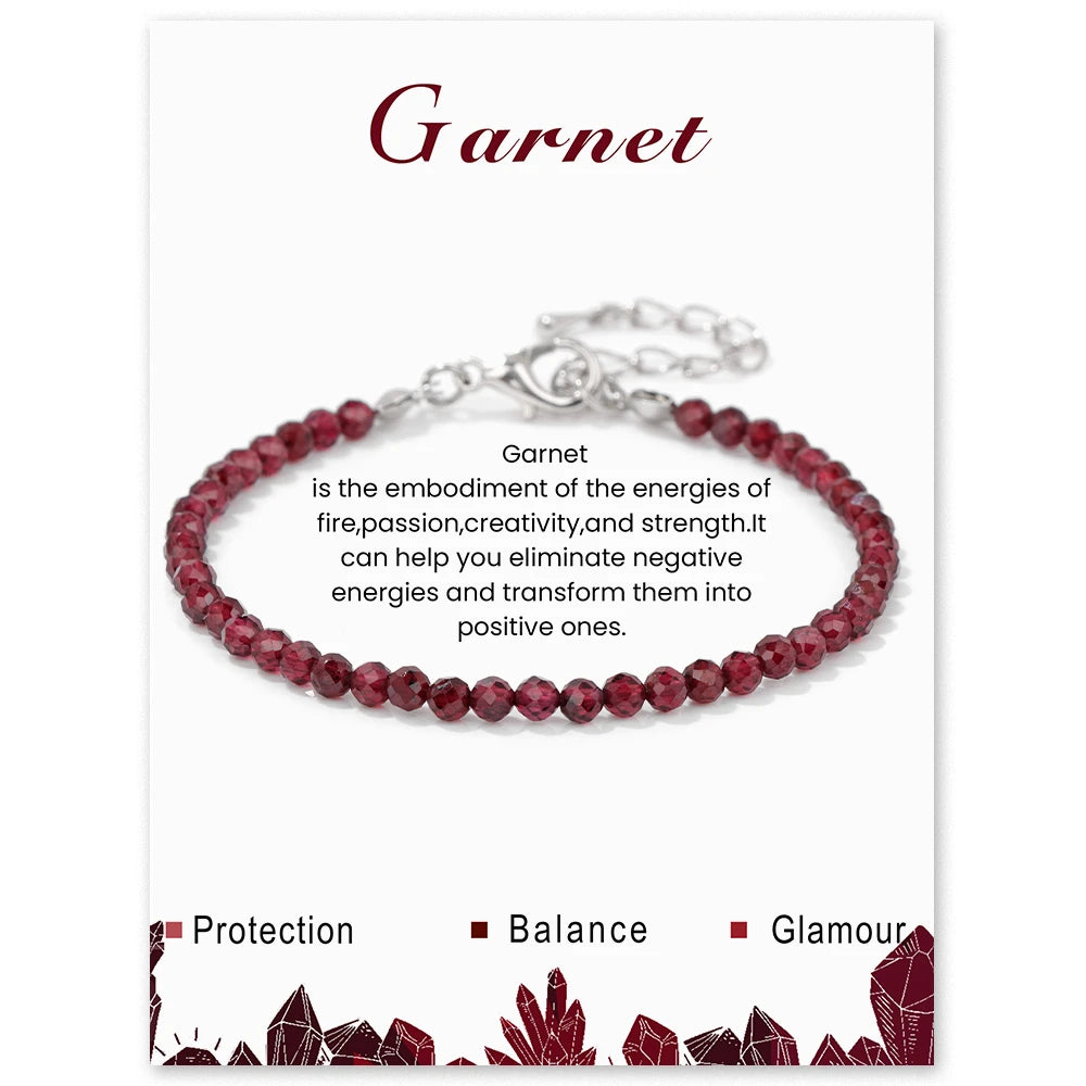 3mm Natural Faceted Multi Gemstone Bracelet