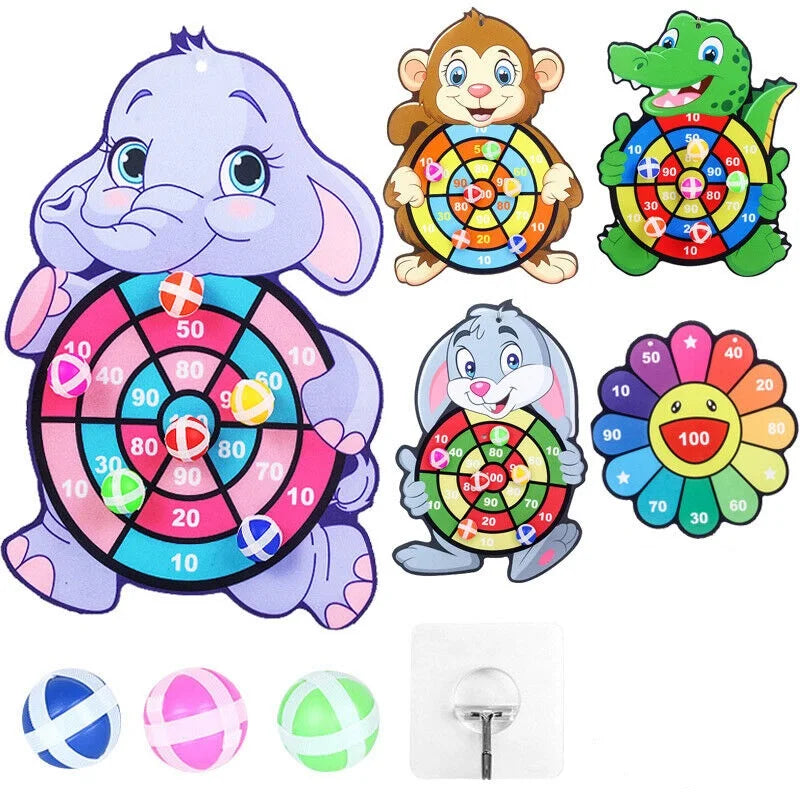 Sticky Ball Animal Dart Board for Kids | Interactive Indoor Game | Gift for Children