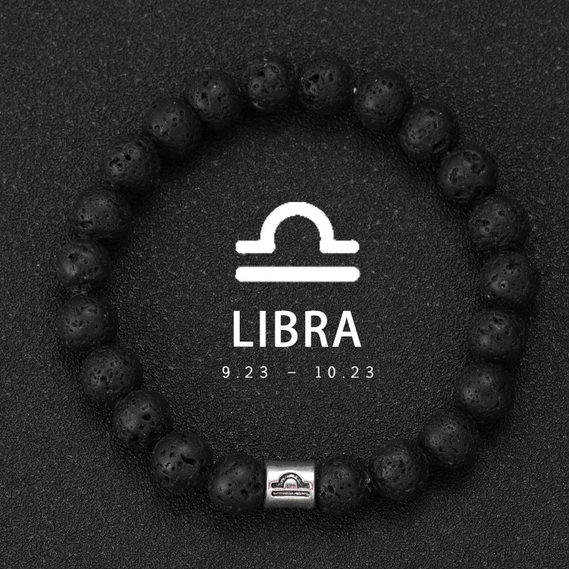 12 Zodiac Signs Natural Stone Bracelets
