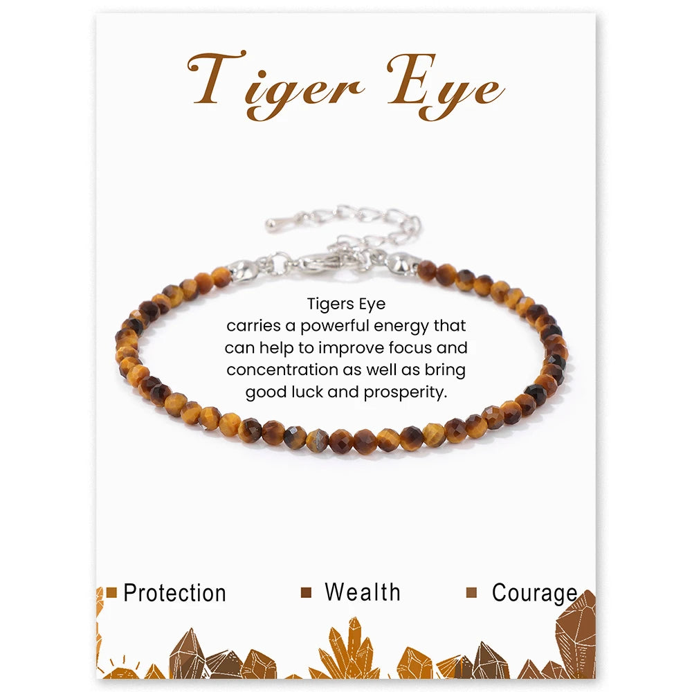 3mm Natural Faceted Multi Gemstone Bracelet