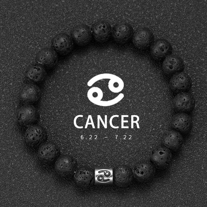 12 Zodiac Signs Natural Stone Bracelets