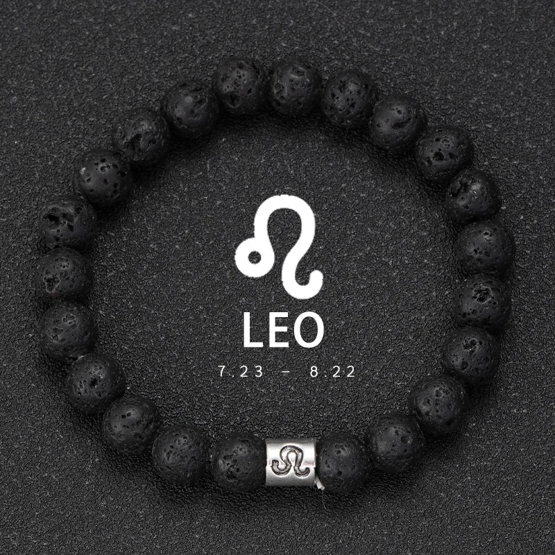 12 Zodiac Signs Natural Stone Bracelets