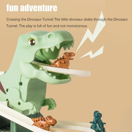 Electric Tyrannosaurus Slide Roller Coaster – Interactive LED Toy