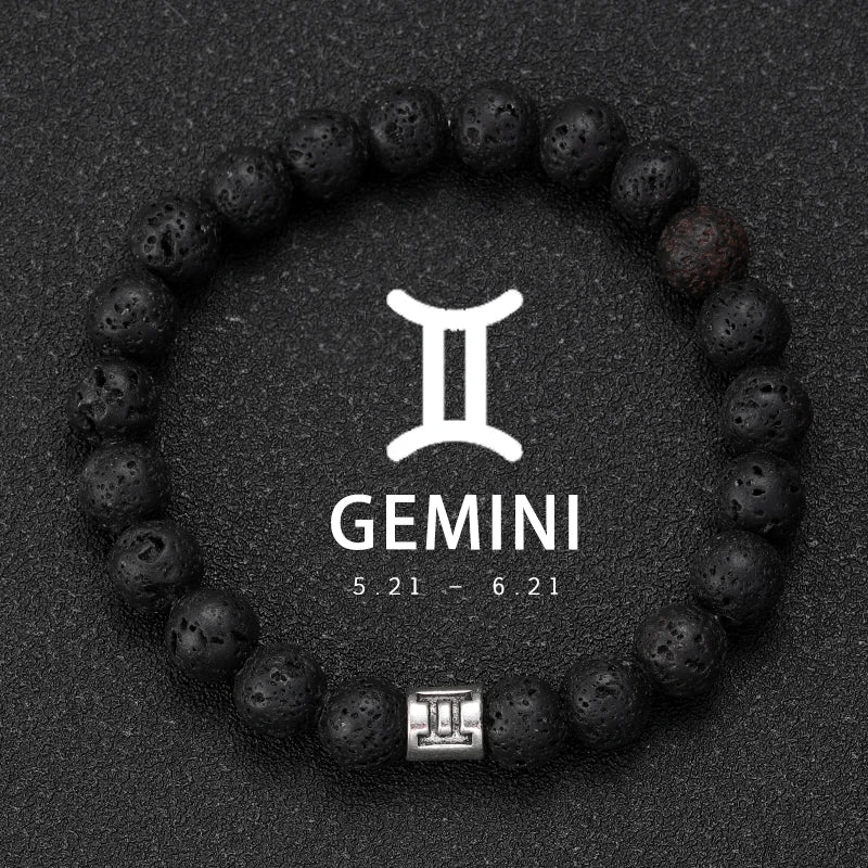 12 Zodiac Signs Natural Stone Bracelets