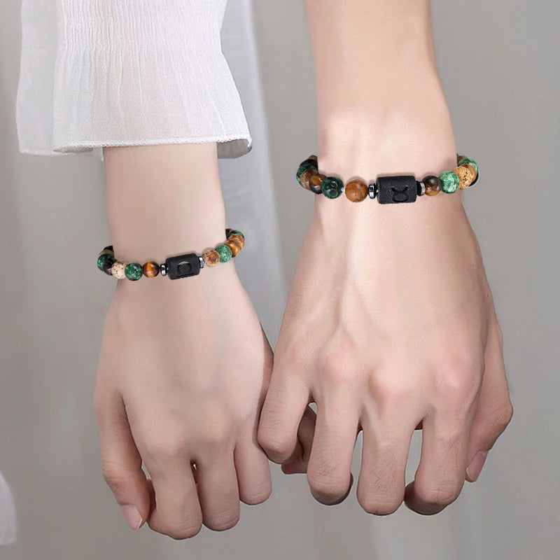 12 Zodiac Signs Natural Stone Bracelets