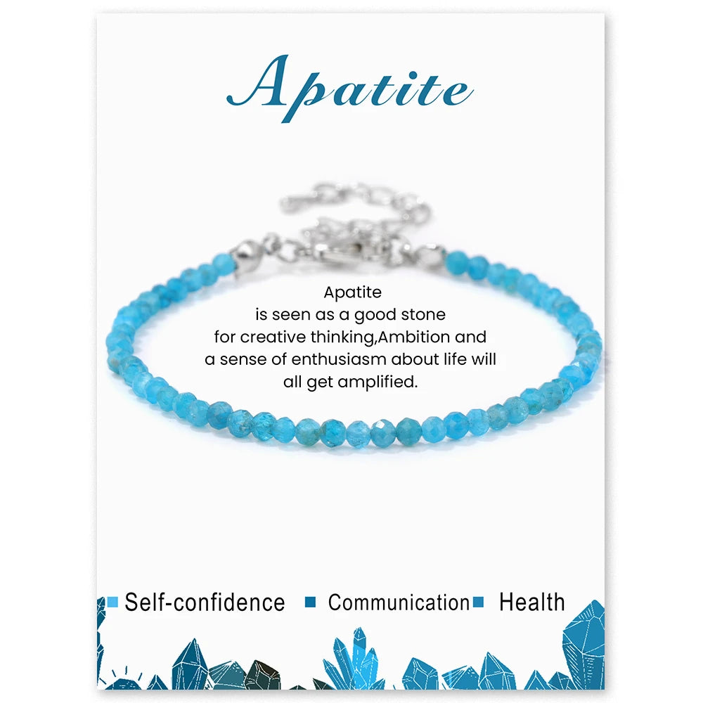 3mm Natural Faceted Multi Gemstone Bracelet
