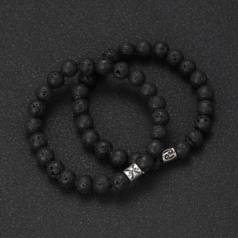 12 Zodiac Signs Natural Stone Bracelets