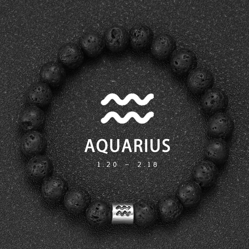 12 Zodiac Signs Natural Stone Bracelets
