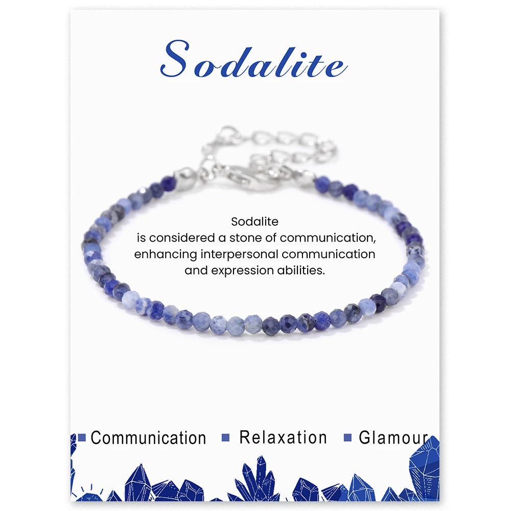 3mm Natural Faceted Multi Gemstone Bracelet