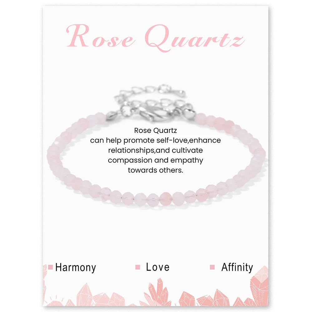 3mm Natural Faceted Multi Gemstone Bracelet