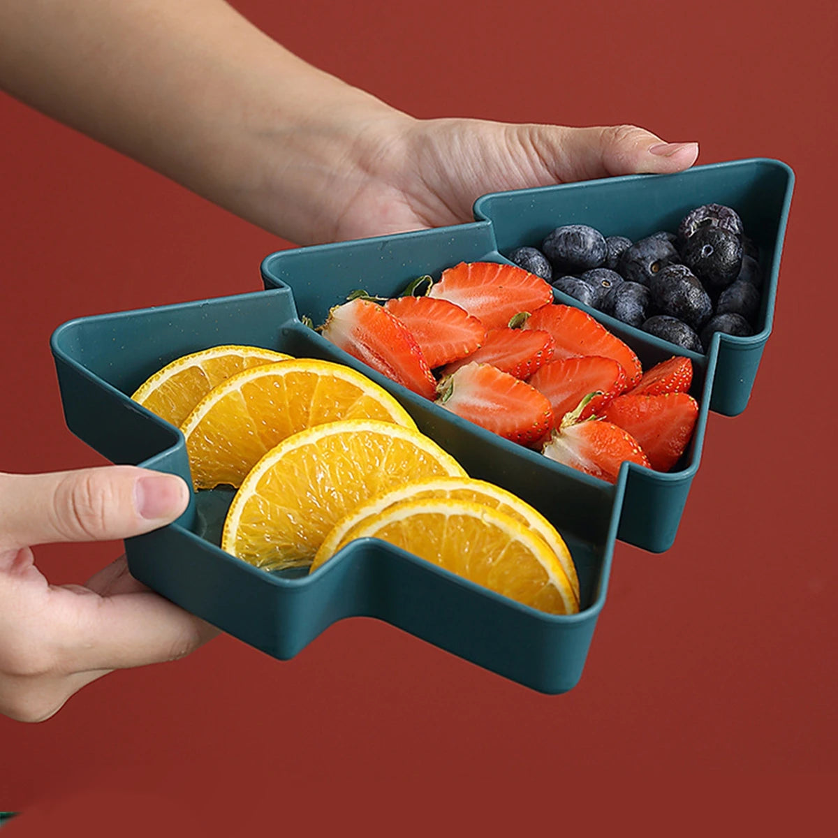 Christmas Tree Shaped Fruit Plate – Festive Holiday Serving Platter for Parties
