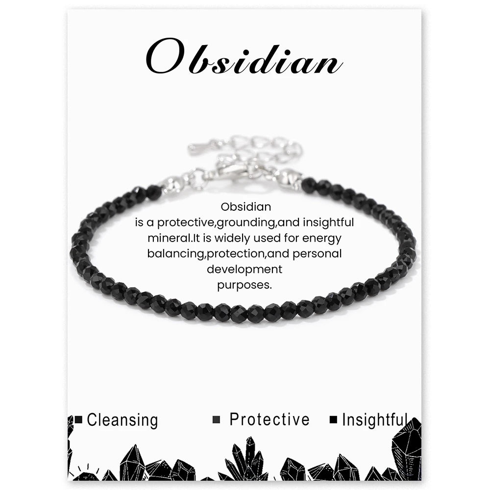3mm Natural Faceted Multi Gemstone Bracelet