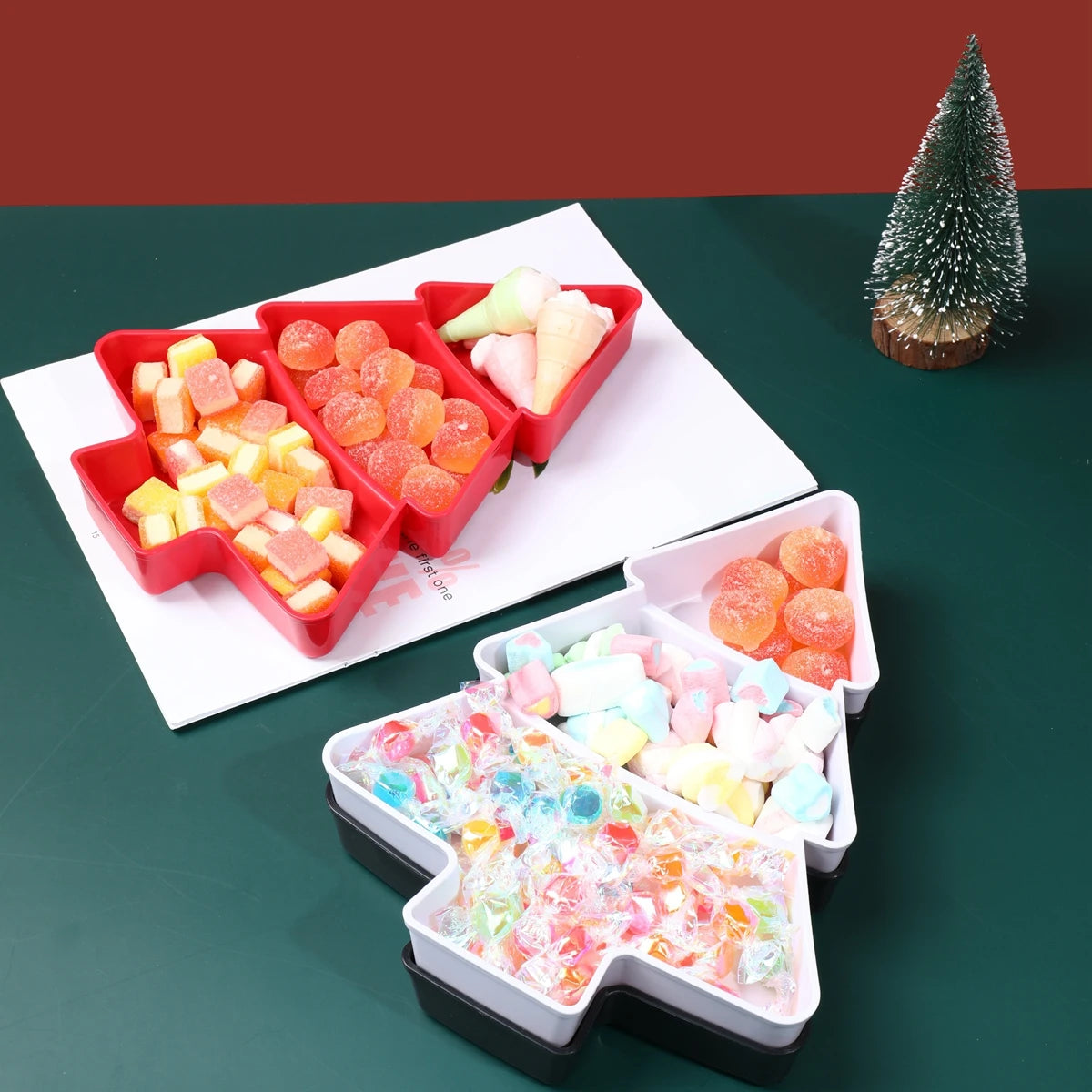 Christmas Tree Shaped Fruit Plate – Festive Holiday Serving Platter for Parties