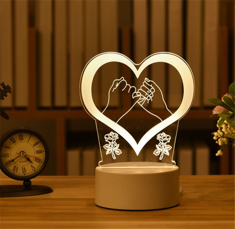 3D Acrylic Night Light Neon Sign Lamp Gift.