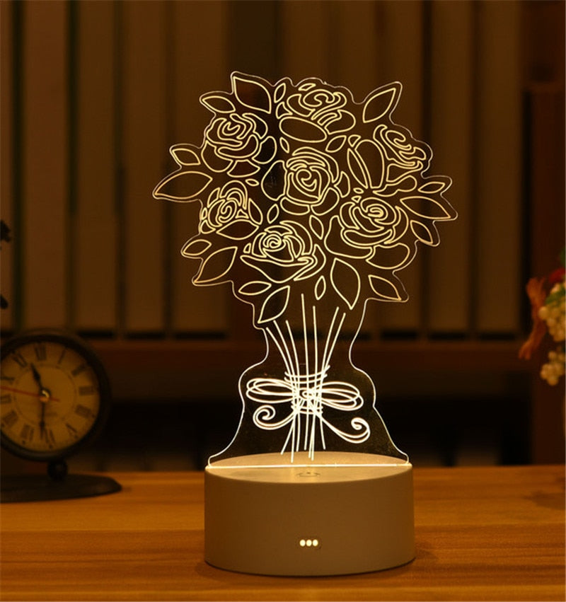 3D Acrylic Night Light Neon Sign Lamp Gift.