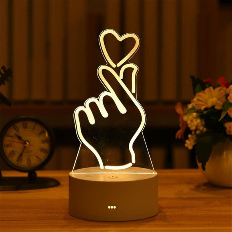 3D Acrylic Night Light Neon Sign Lamp Gift.