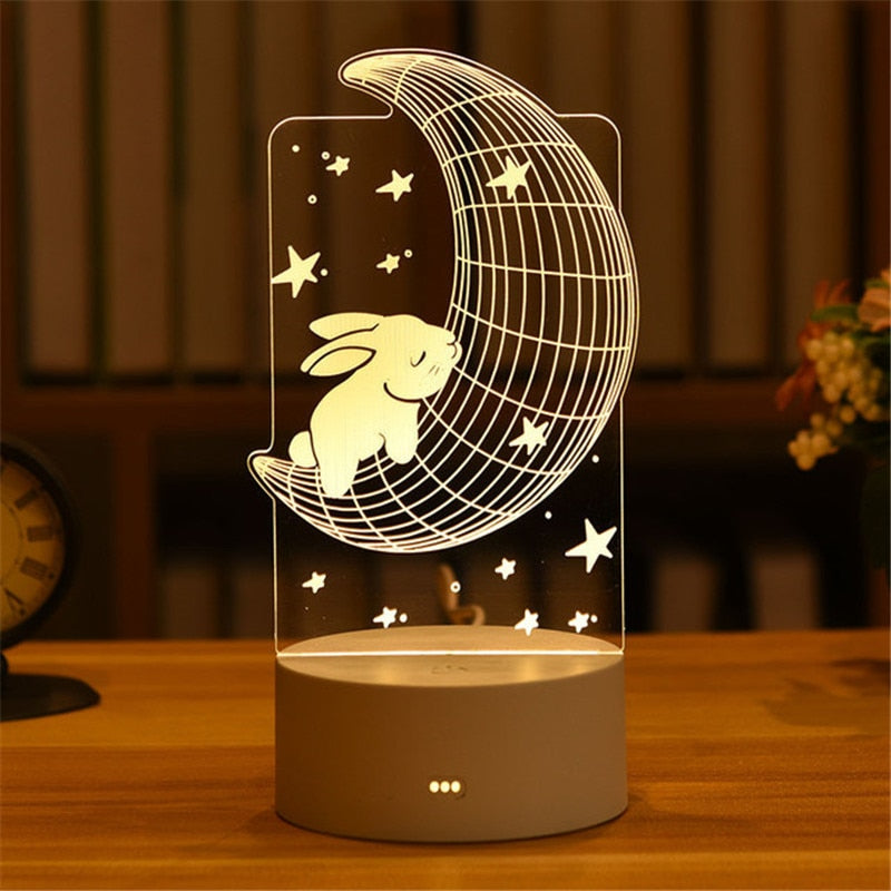 3D Acrylic Night Light Neon Sign Lamp Gift.