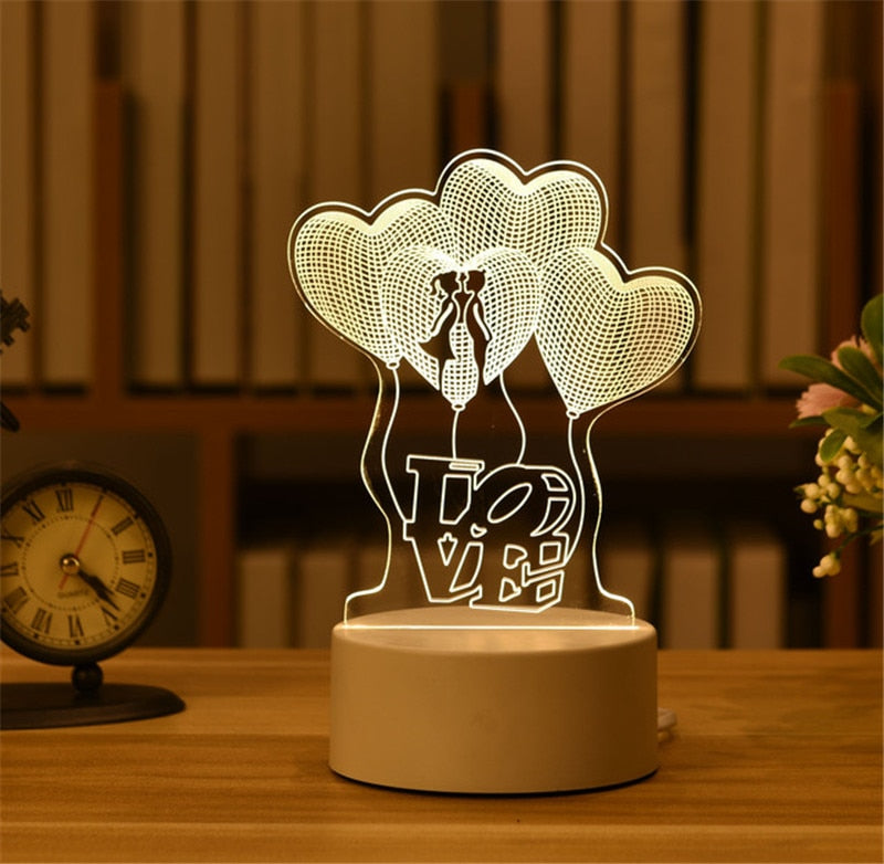 3D Acrylic Night Light Neon Sign Lamp Gift.