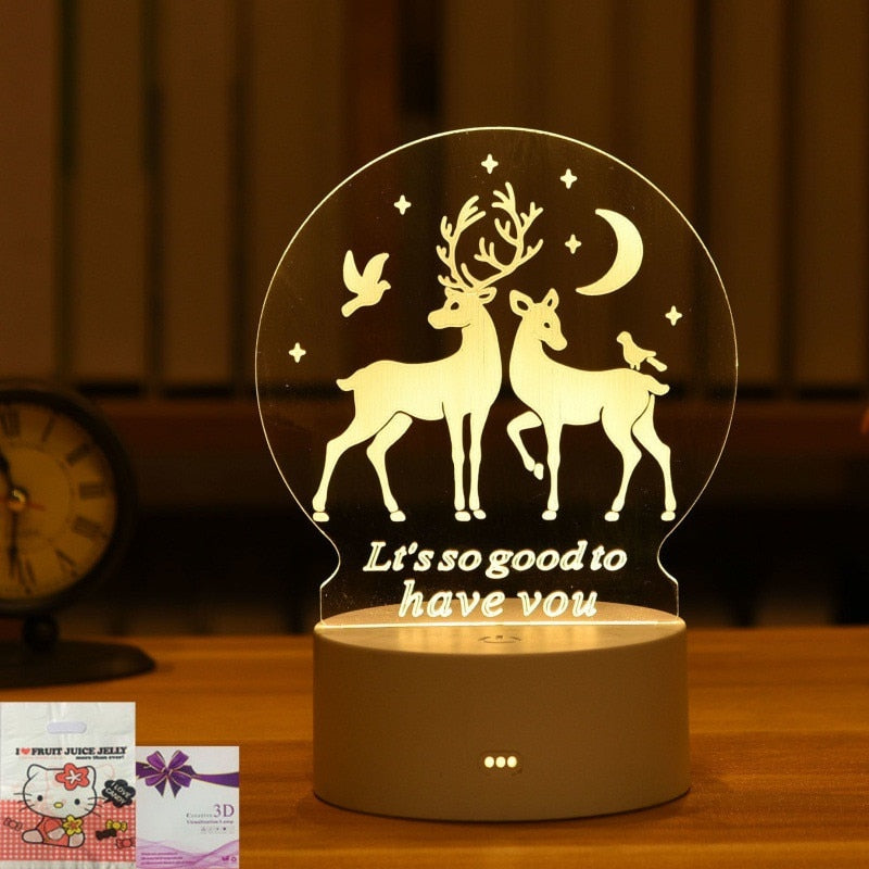 3D Acrylic Night Light Neon Sign Lamp Gift.