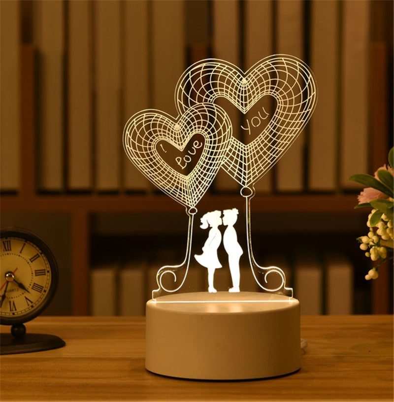 3D Acrylic Night Light Neon Sign Lamp Gift.