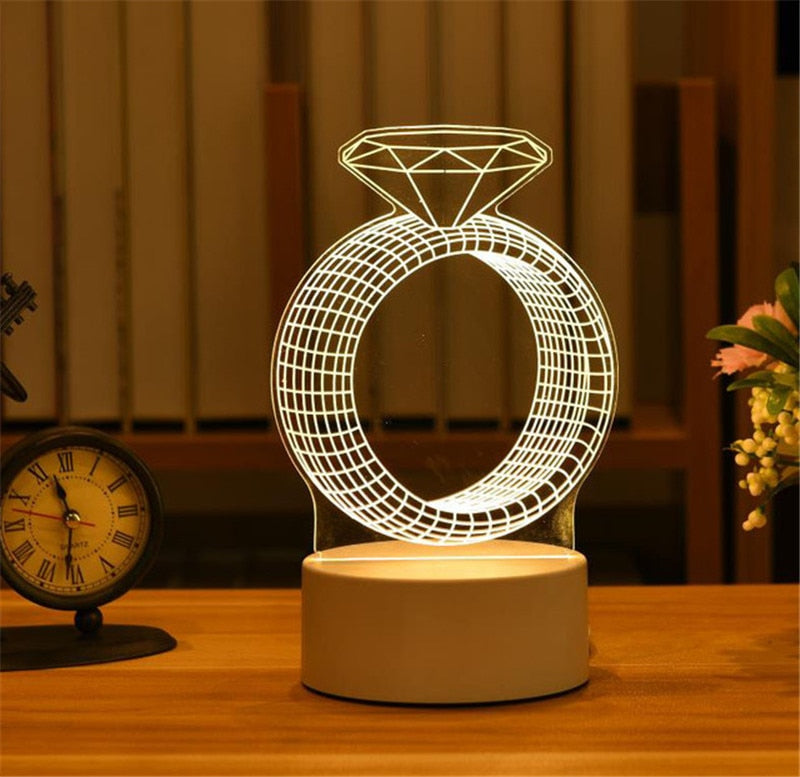 3D Acrylic Night Light Neon Sign Lamp Gift.