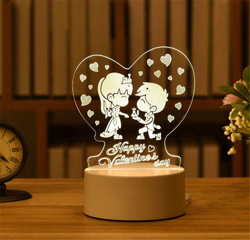 3D Acrylic Night Light Neon Sign Lamp Gift.