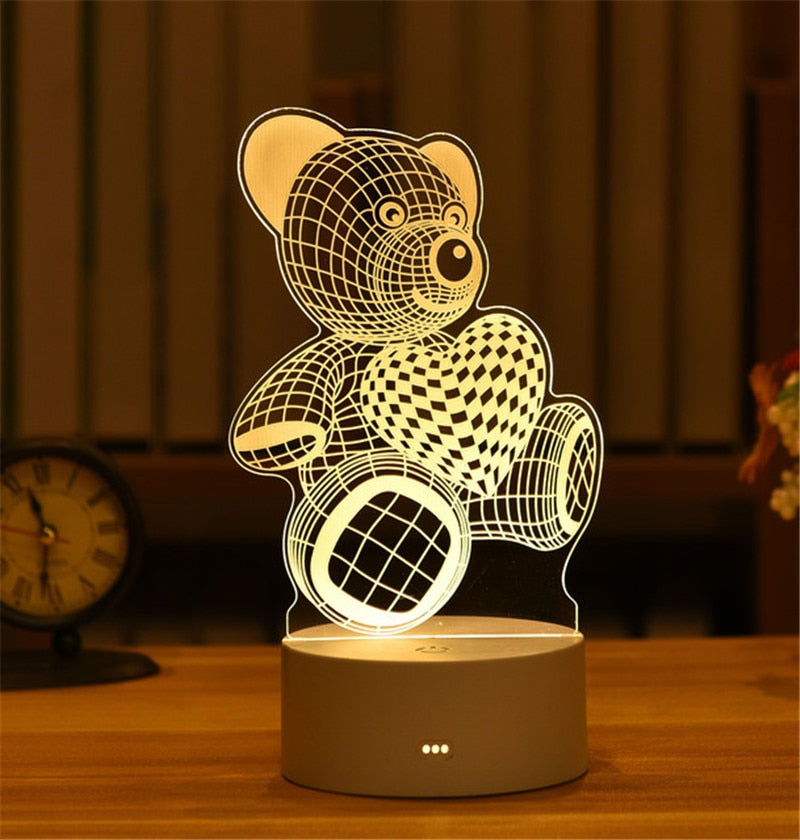 3D Acrylic Night Light Neon Sign Lamp Gift.