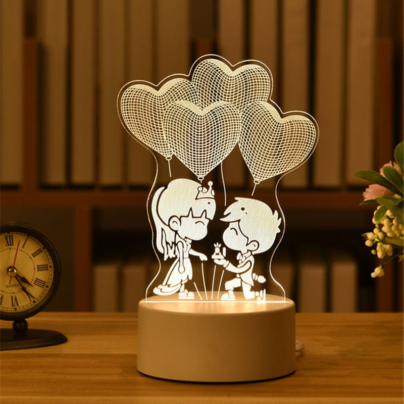 3D Acrylic Night Light Neon Sign Lamp Gift.