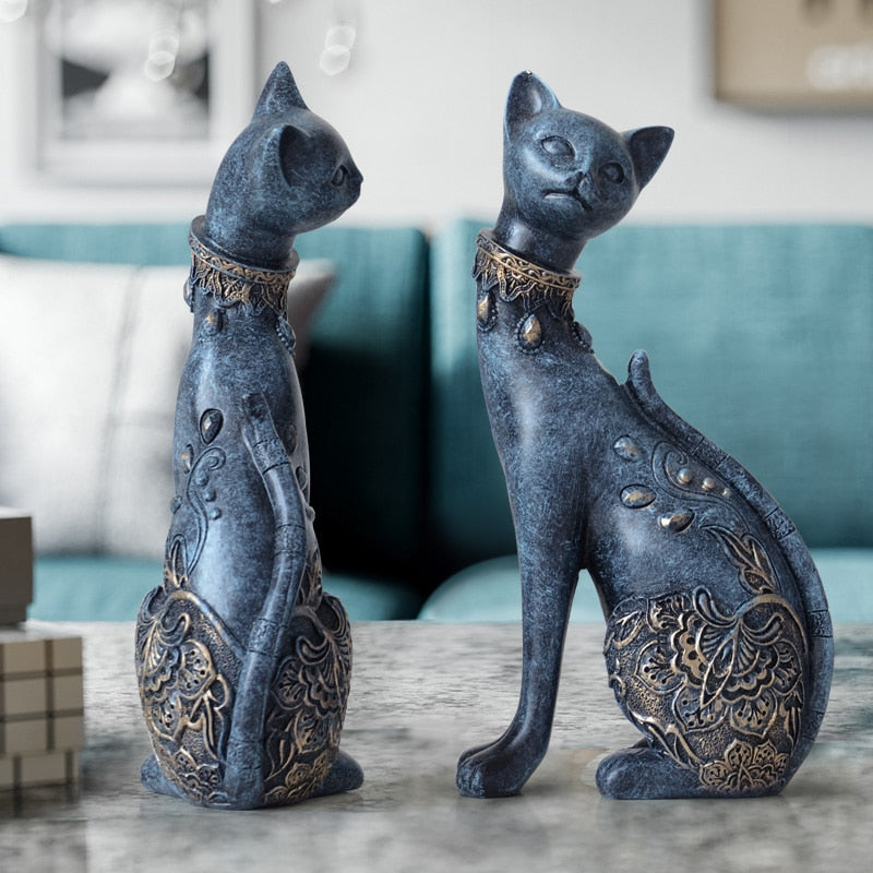 Shop European Figurine Cat Statue for Home Decoration | Unique Gift for Cat Lovers