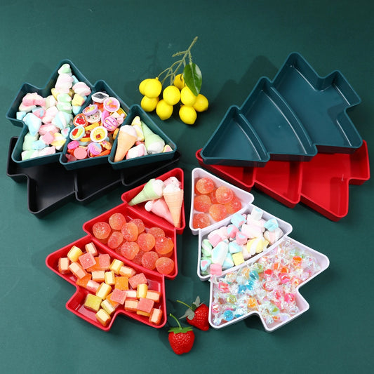 Christmas Tree Shaped Fruit Plate – Festive Holiday Serving Platter for Parties