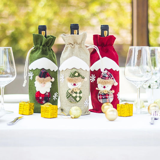 Christmas Wine Bottle Cover – Festive Holiday Wine Bottle Decorations